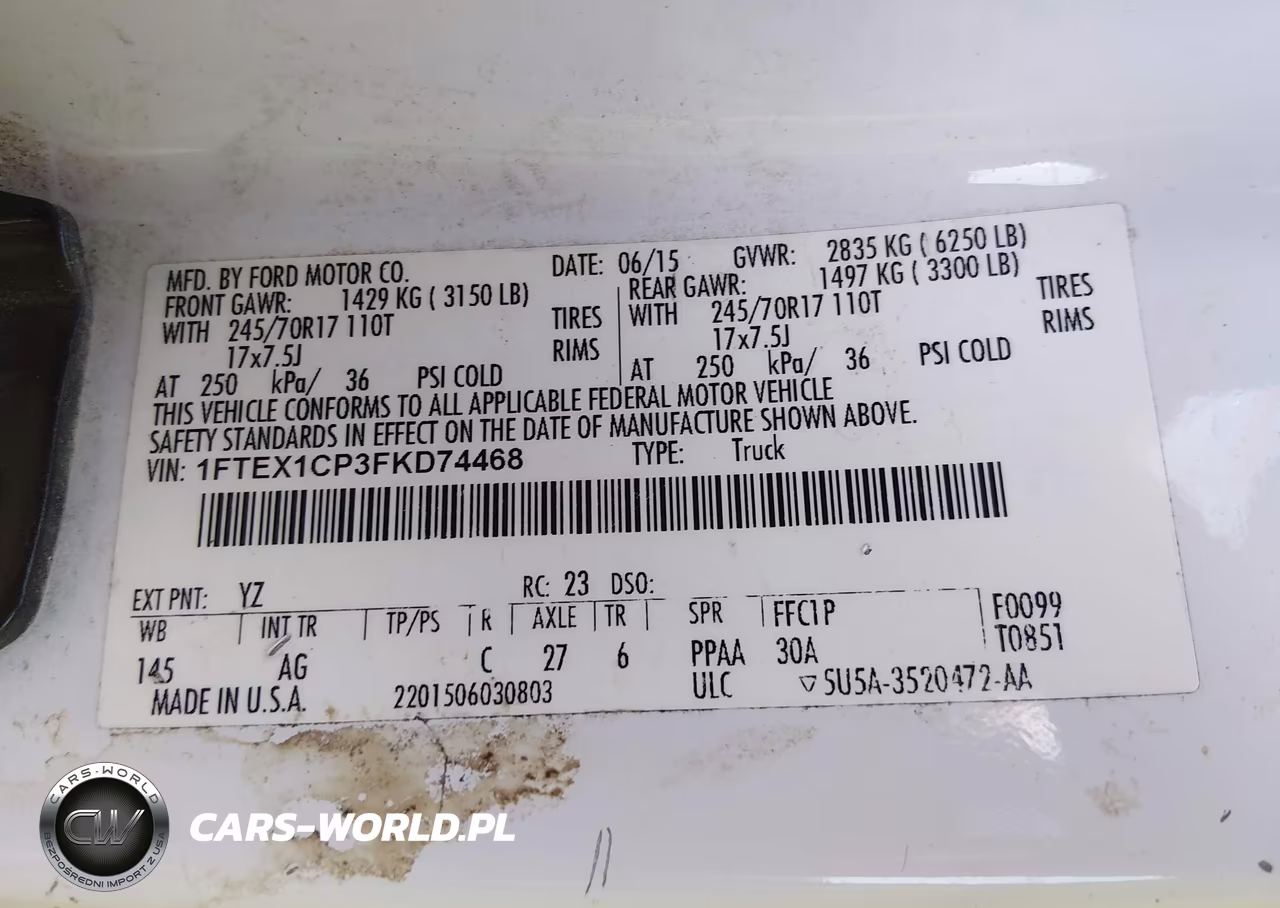 2015 Ford F-150 Xl VIN:1FTEX1CP3FKD74468 - 9