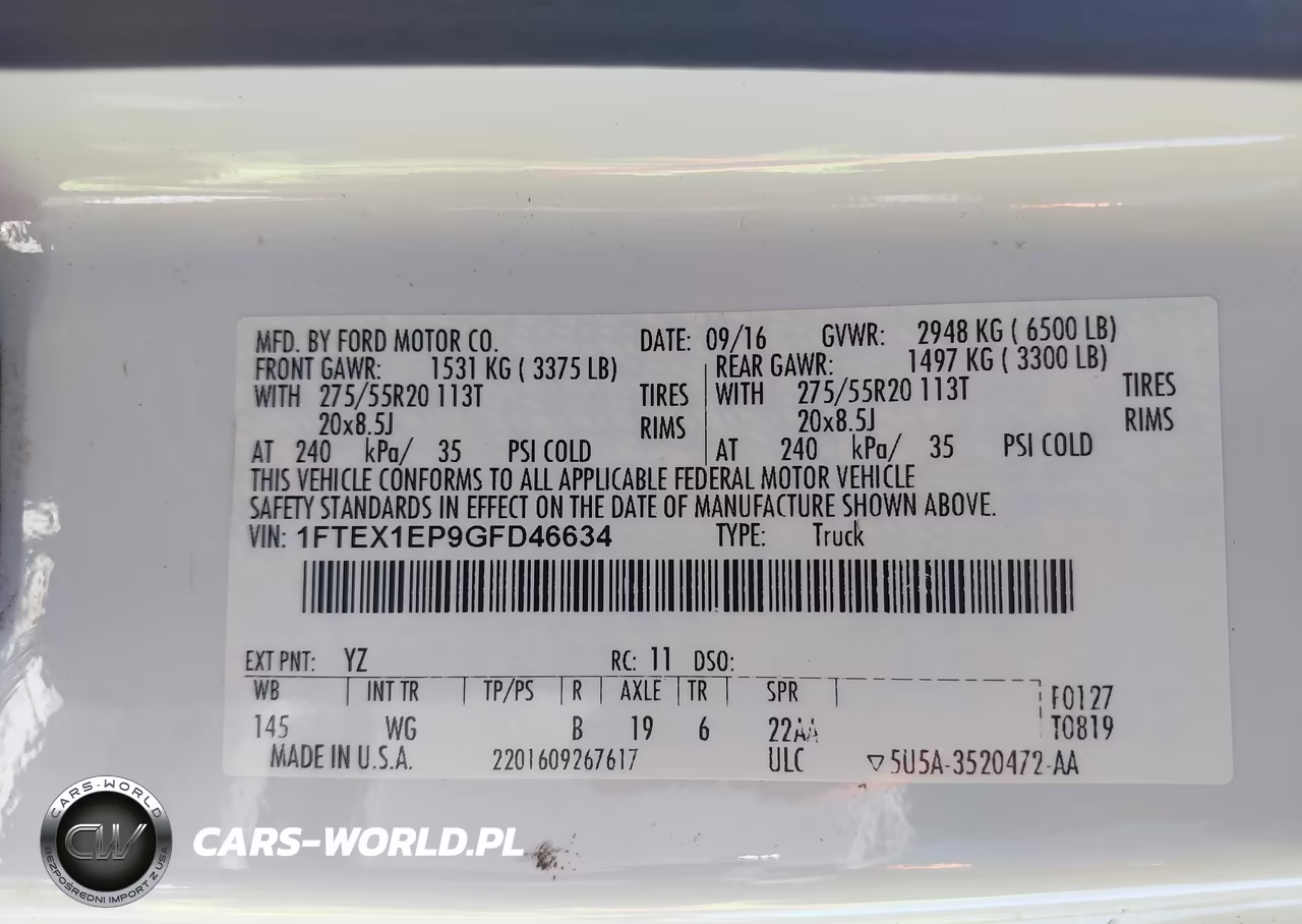 2016 Ford F-150 Xl VIN:1FTEX1EP9GFD46634 - 9