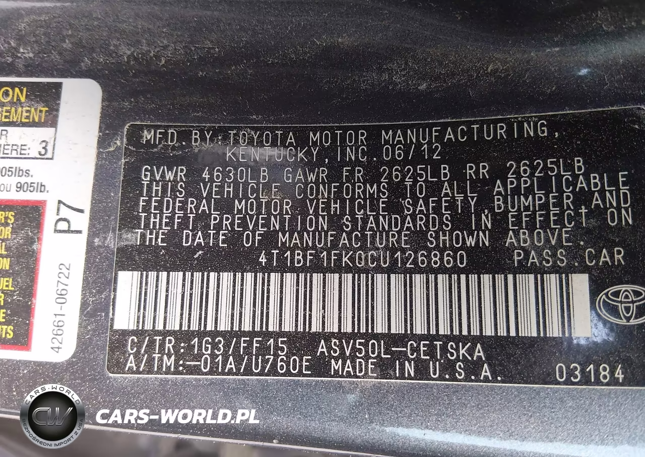 2012 Toyota Camry Se VIN:4T1BF1FK0CU126860 - 9