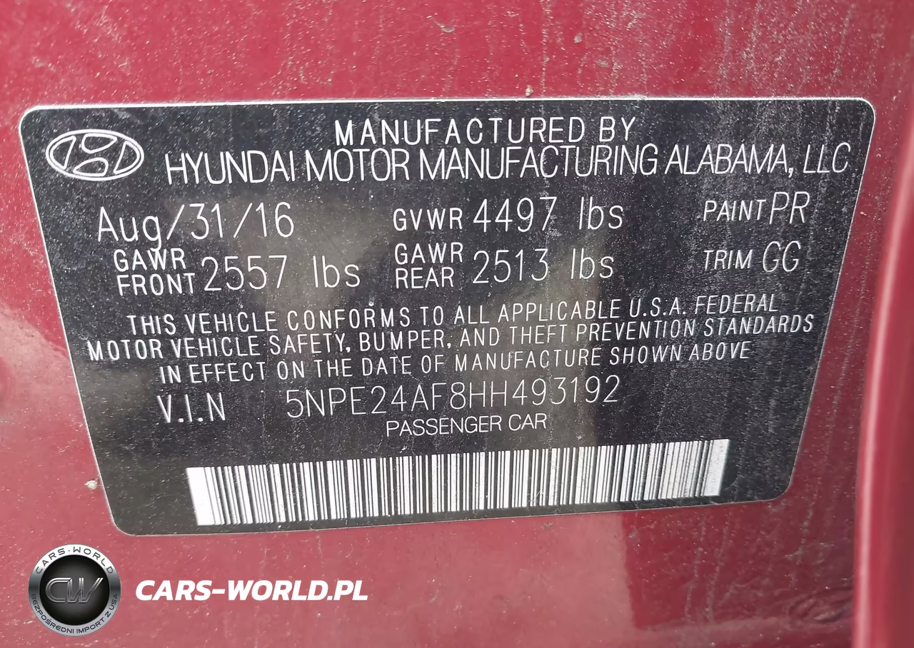 2017 Hyundai Sonata VIN:5NPE24AF8HH493192 - 9