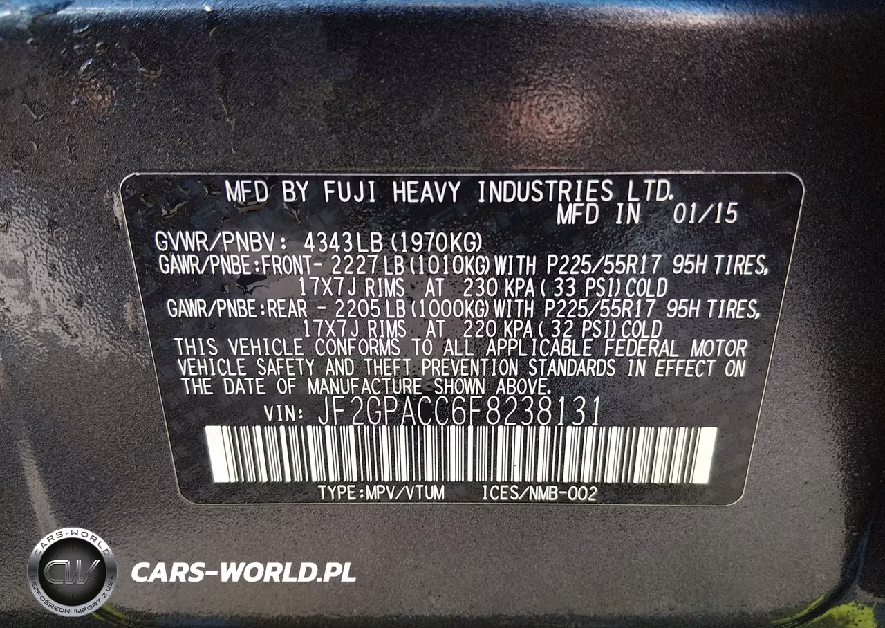 2015 Subaru Xv Crosstrek 2.0I Premium VIN:JF2GPACC6F8238131 - 9