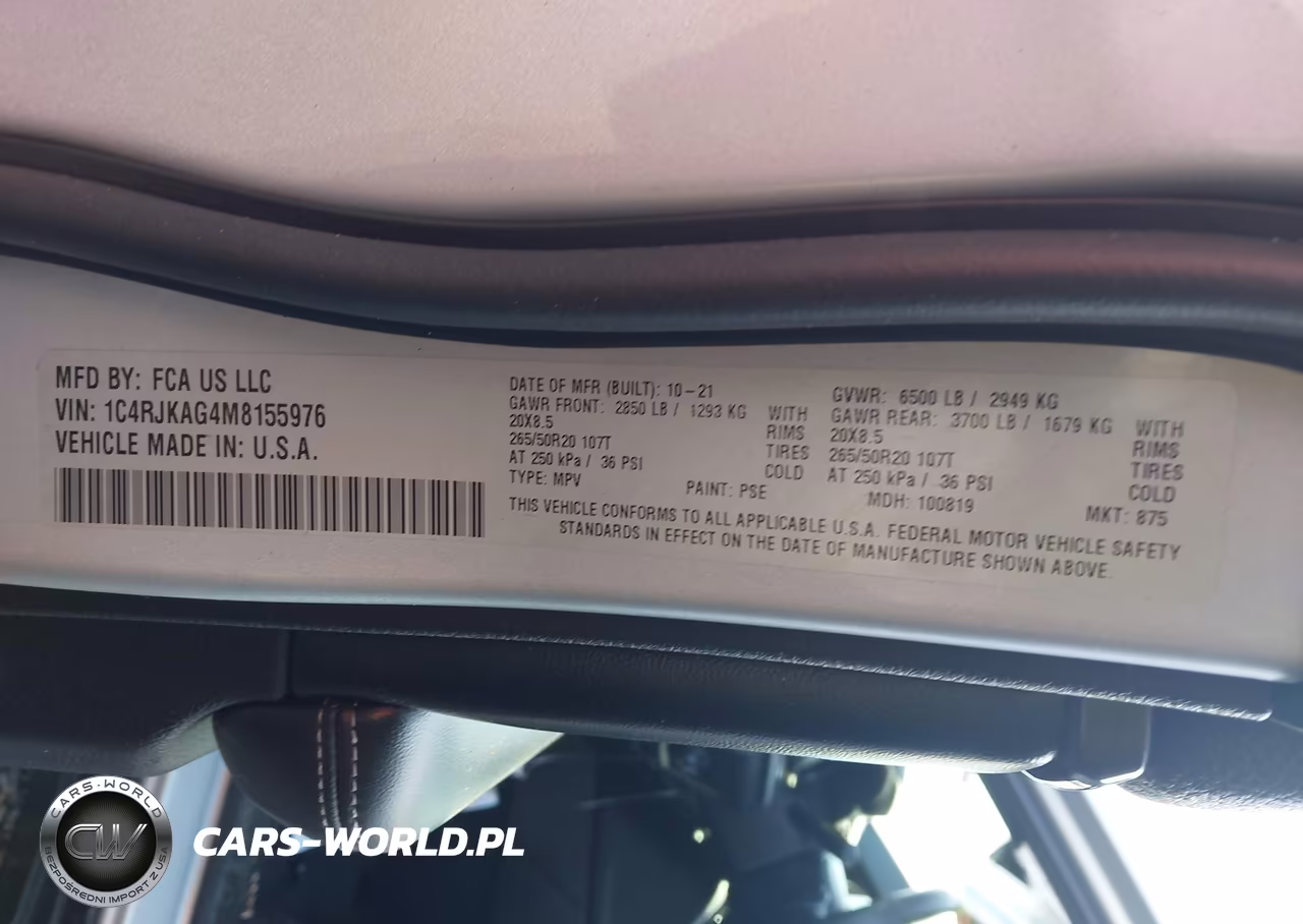 2021 Jeep Grand Cherokee L Altitude 4X4 VIN:1C4RJKAG4M8155976 - 9