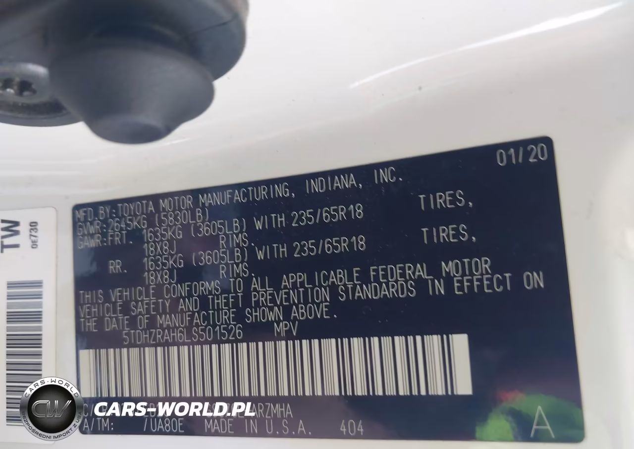 2020 Toyota Highlander Xle VIN:5TDHZRAH6LS501526 - 9