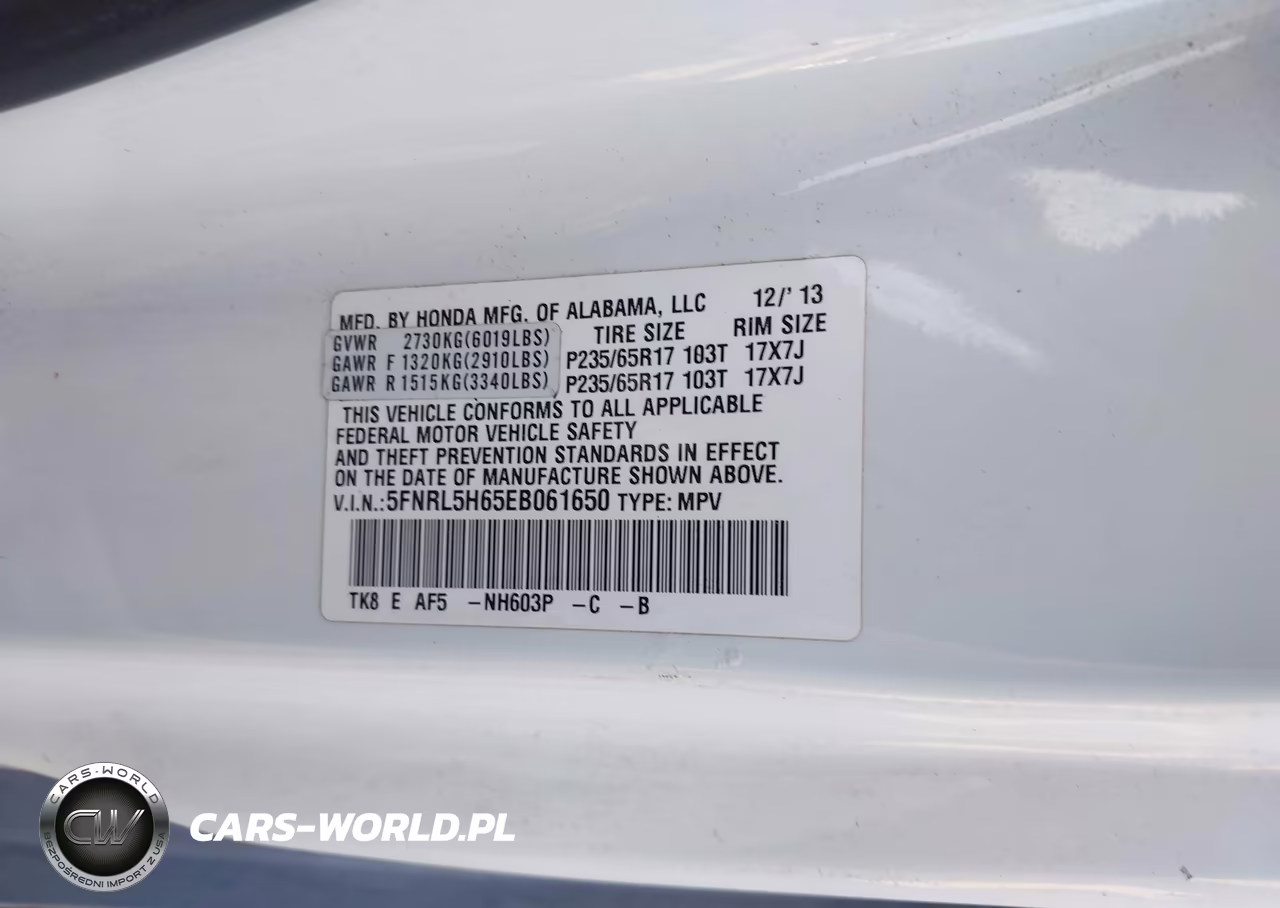 2014 Honda Odyssey Ex-L VIN:5FNRL5H65EB061650 - 8