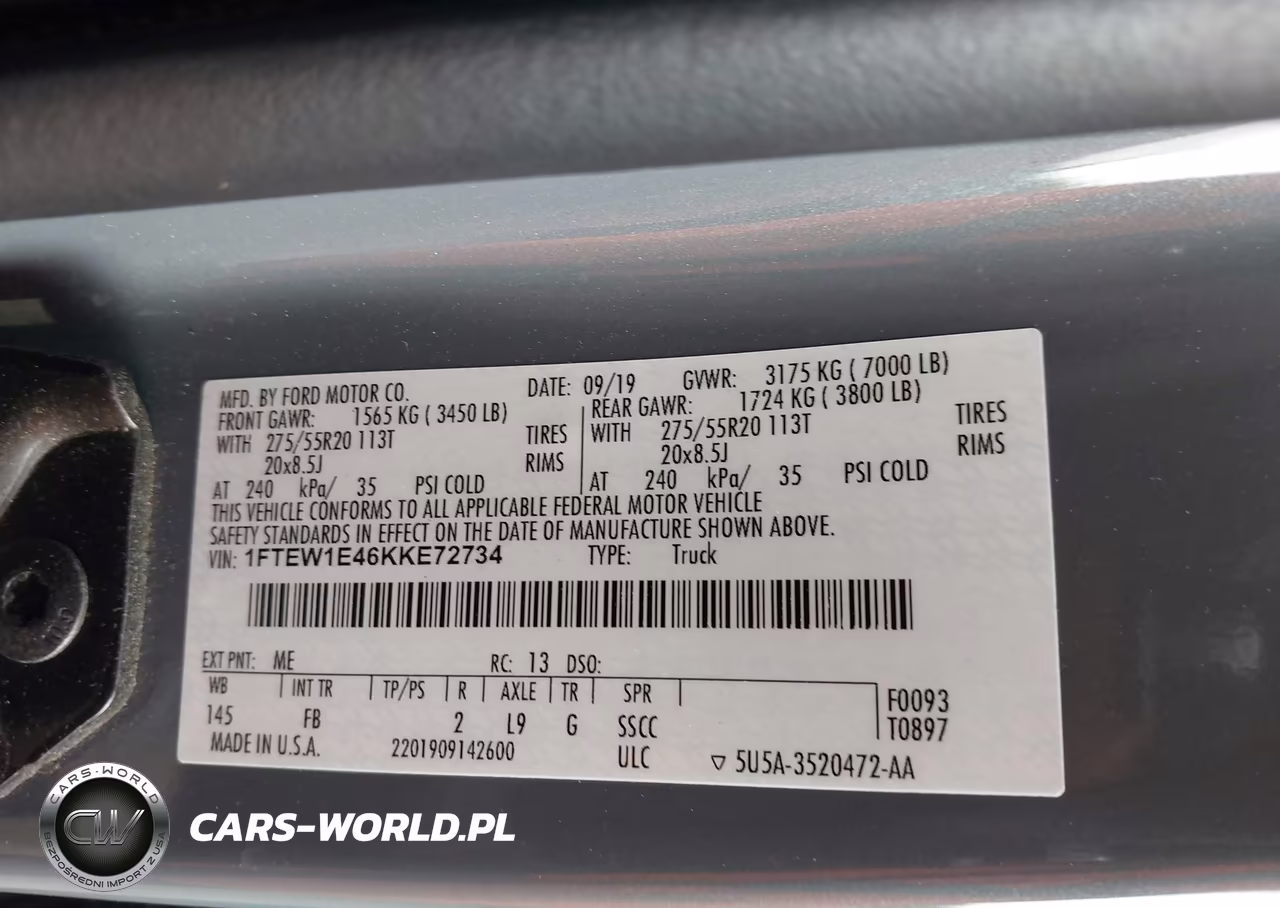 2019 Ford F-150 Xlt VIN:1FTEW1E46KKE72734 - 9