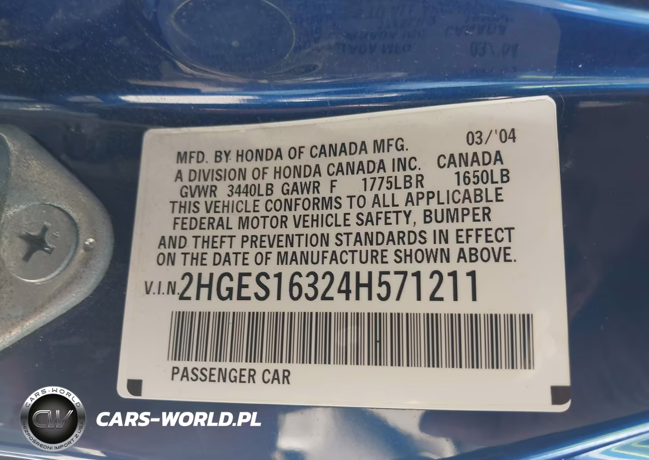 2004 Honda Civic Vp VIN:2HGES16324H571211 - 9