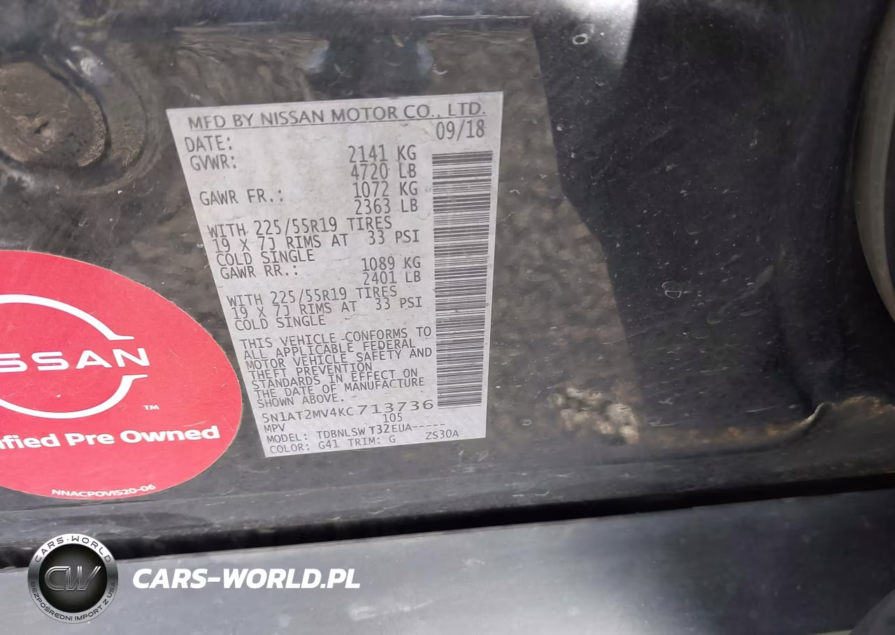 2019 Nissan Rogue Sl VIN:5N1AT2MV4KC713736 - 9