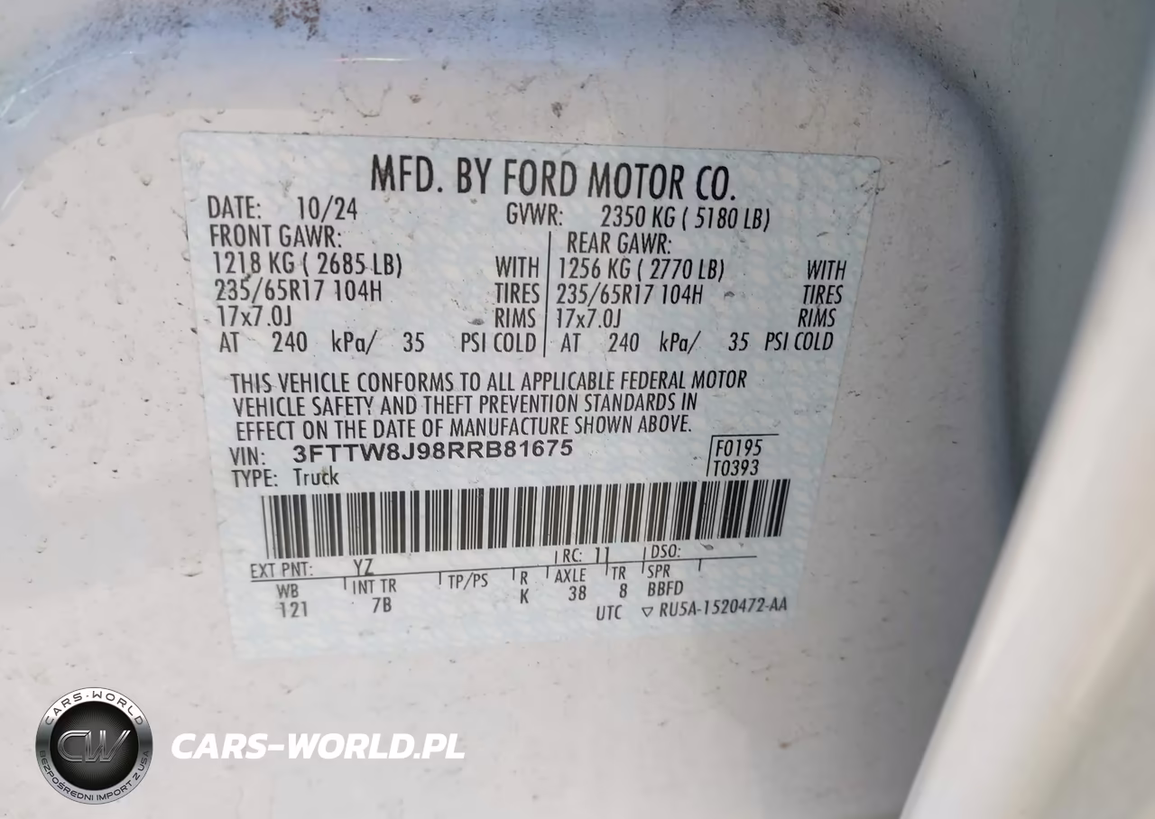 2024 Ford Maverick Xlt VIN:3FTTW8J98RRB81675 - 9
