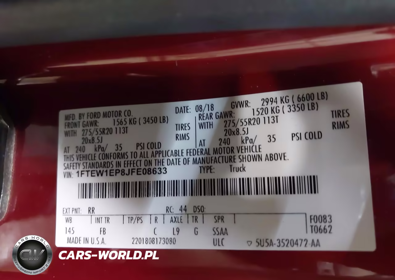 2018 Ford F-150 Xlt VIN:1FTEW1EP8JFE08633 - 9
