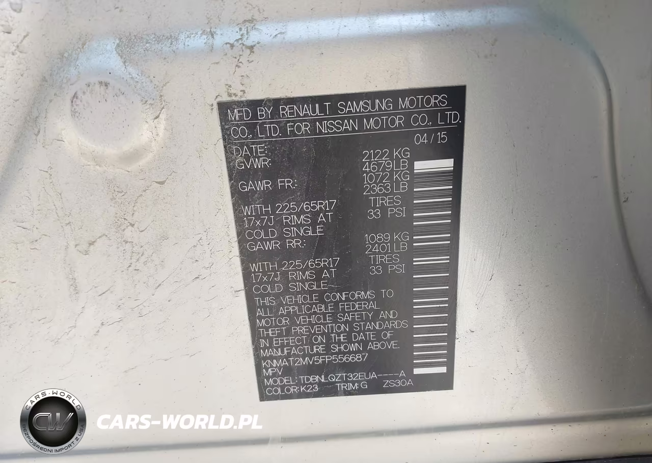 2015 Nissan Rogue Sv VIN:KNMAT2MV5FP556687 - 9