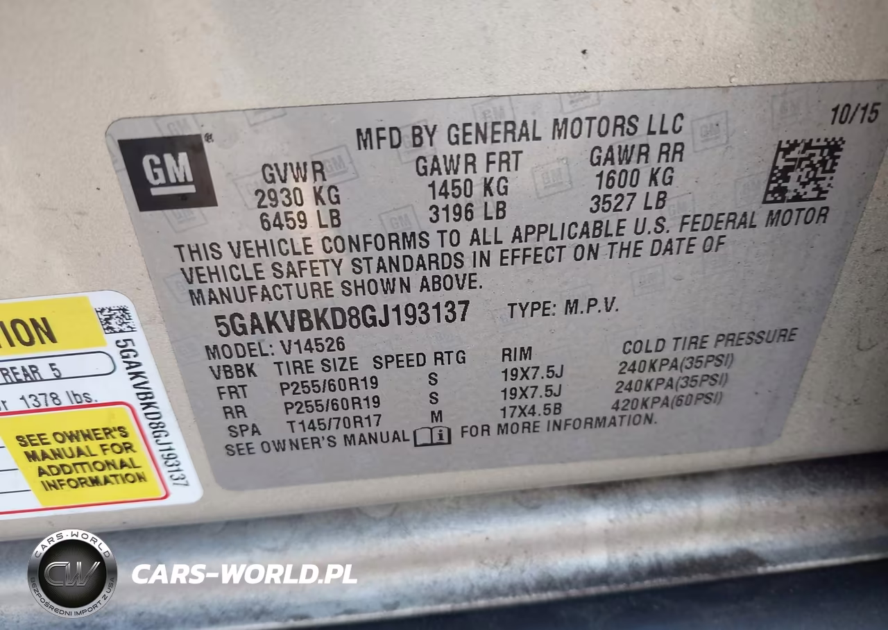 2016 Buick Enclave Leather VIN:5GAKVBKD8GJ193137 - 9