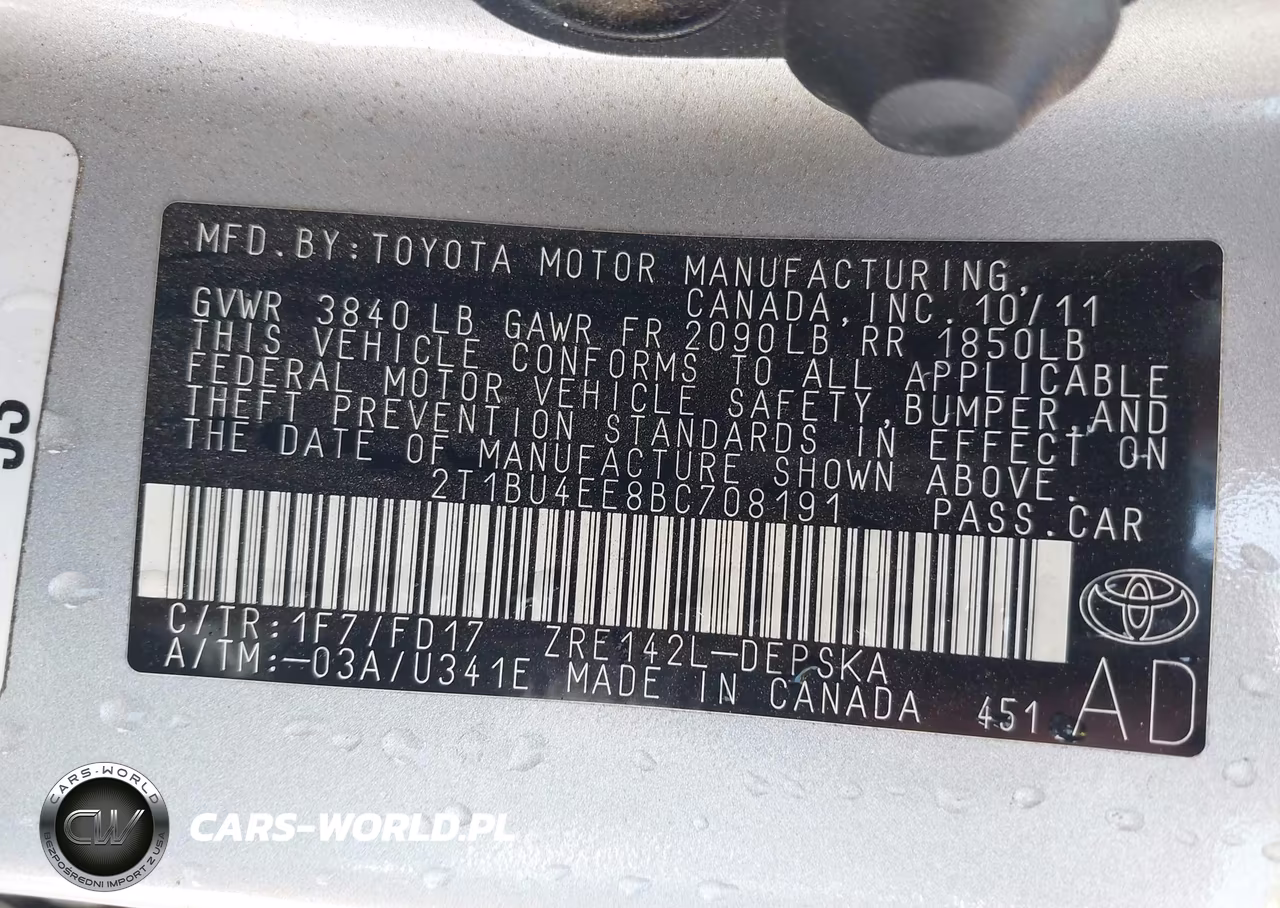 2011 Toyota Corolla S VIN:2T1BU4EE8BC708191 - 9
