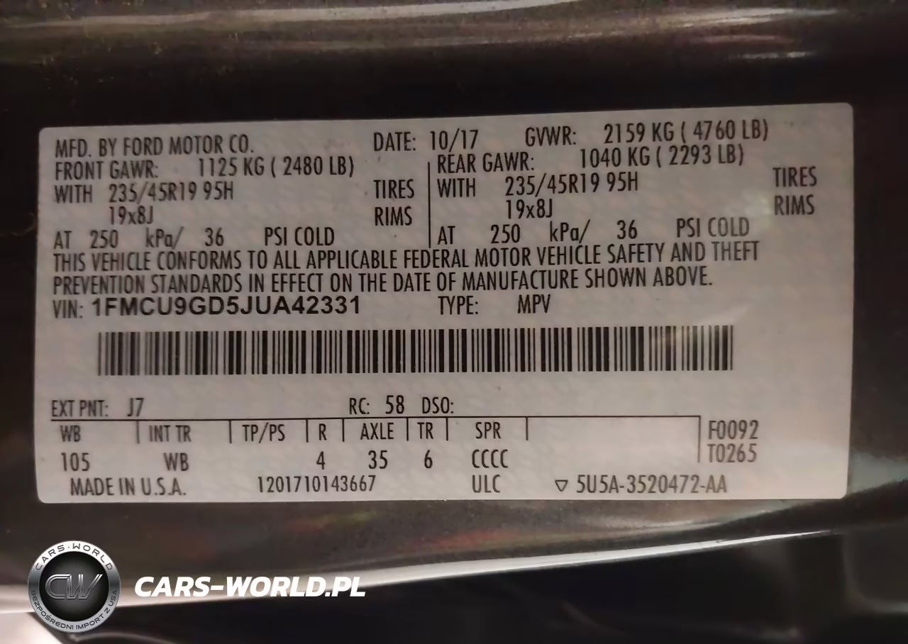 2018 Ford Escape Se VIN:1FMCU9GD5JUA42331 - 9