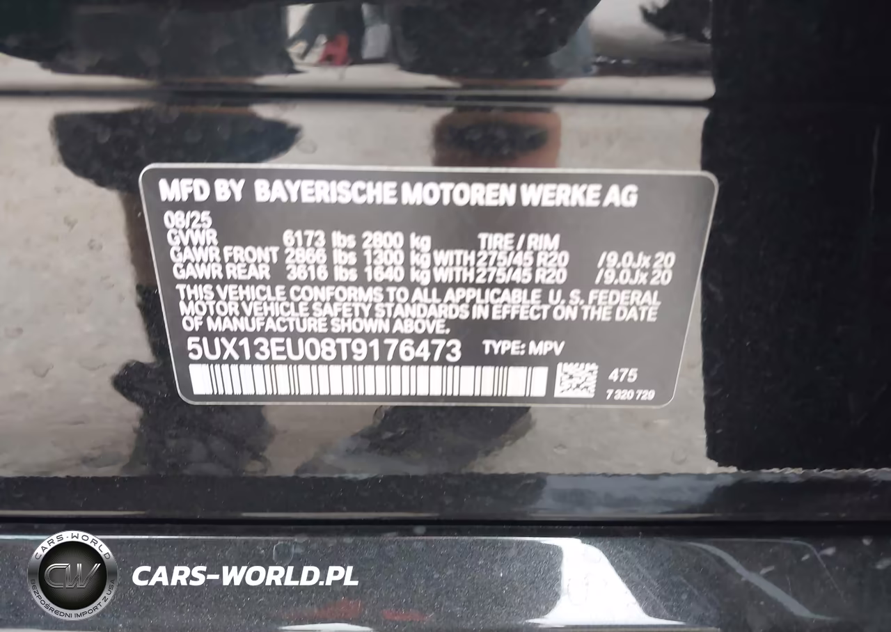 2026 BMW X5 Sdrive40I VIN:5UX13EU08T9176473 - 9