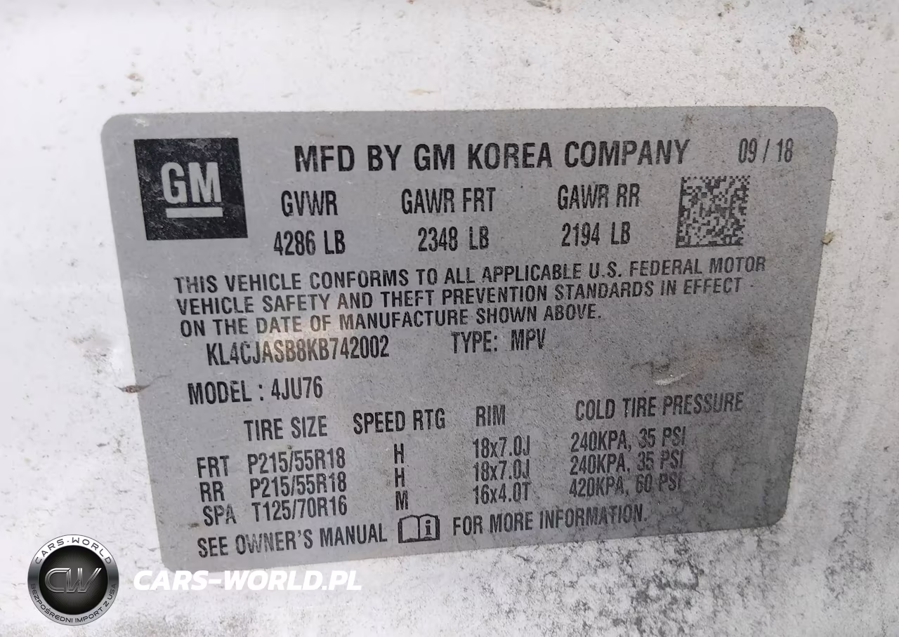 2019 Buick Encore Fwd Preferred VIN:KL4CJASB8KB742002 - 9