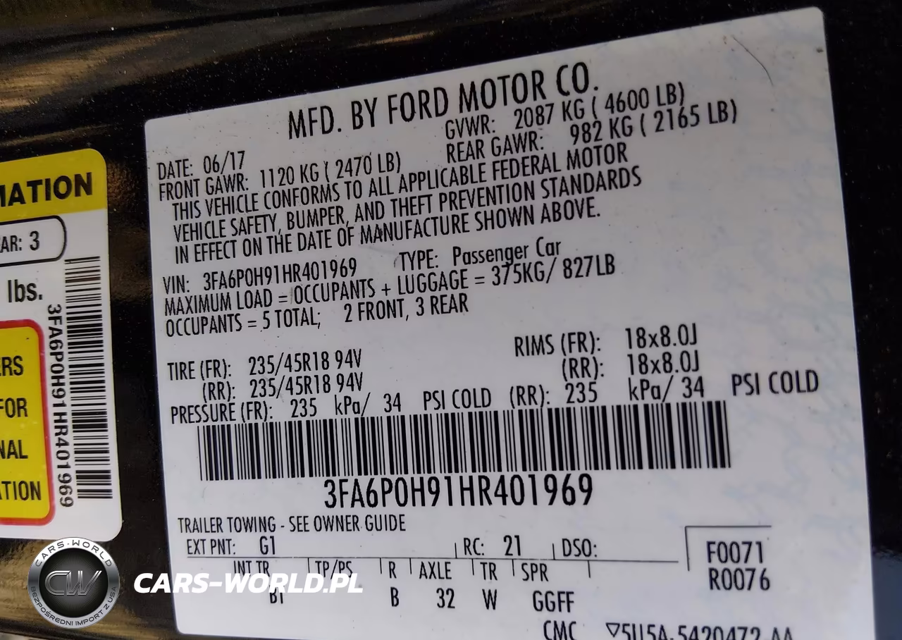2017 Ford Fusion Se VIN:3FA6P0H91HR401969 - 9