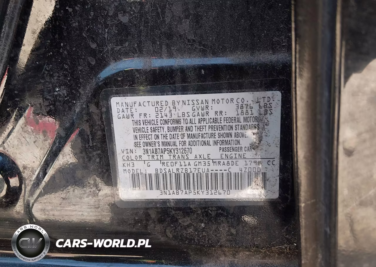 2019 Nissan Sentra Sr VIN:3N1AB7AP5KY312670 - 9