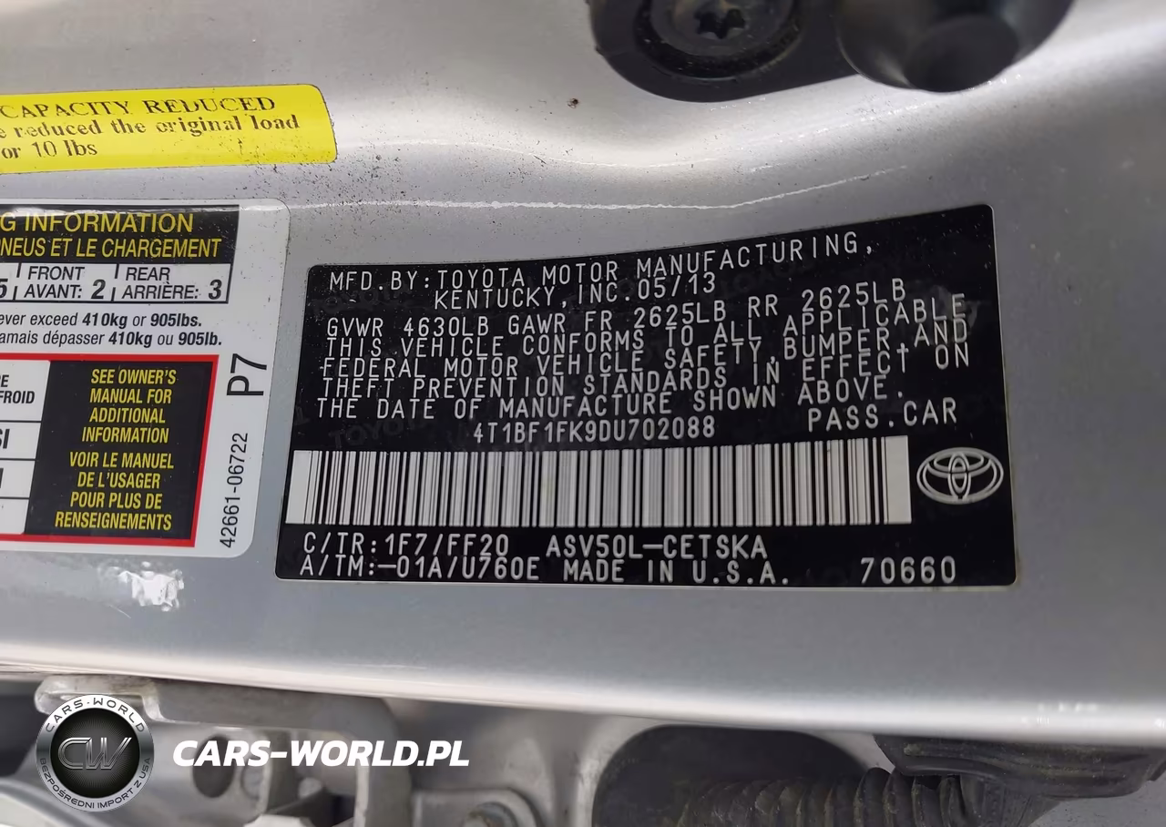 2013 Toyota Camry Se VIN:4T1BF1FK9DU702088 - 9