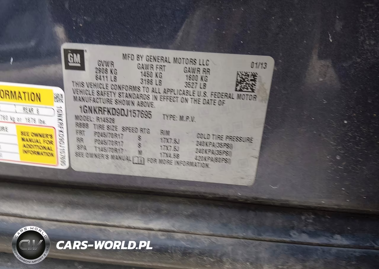 2013 Chevrolet Traverse Ls VIN:1GNKRFKD9DJ157695 - 9