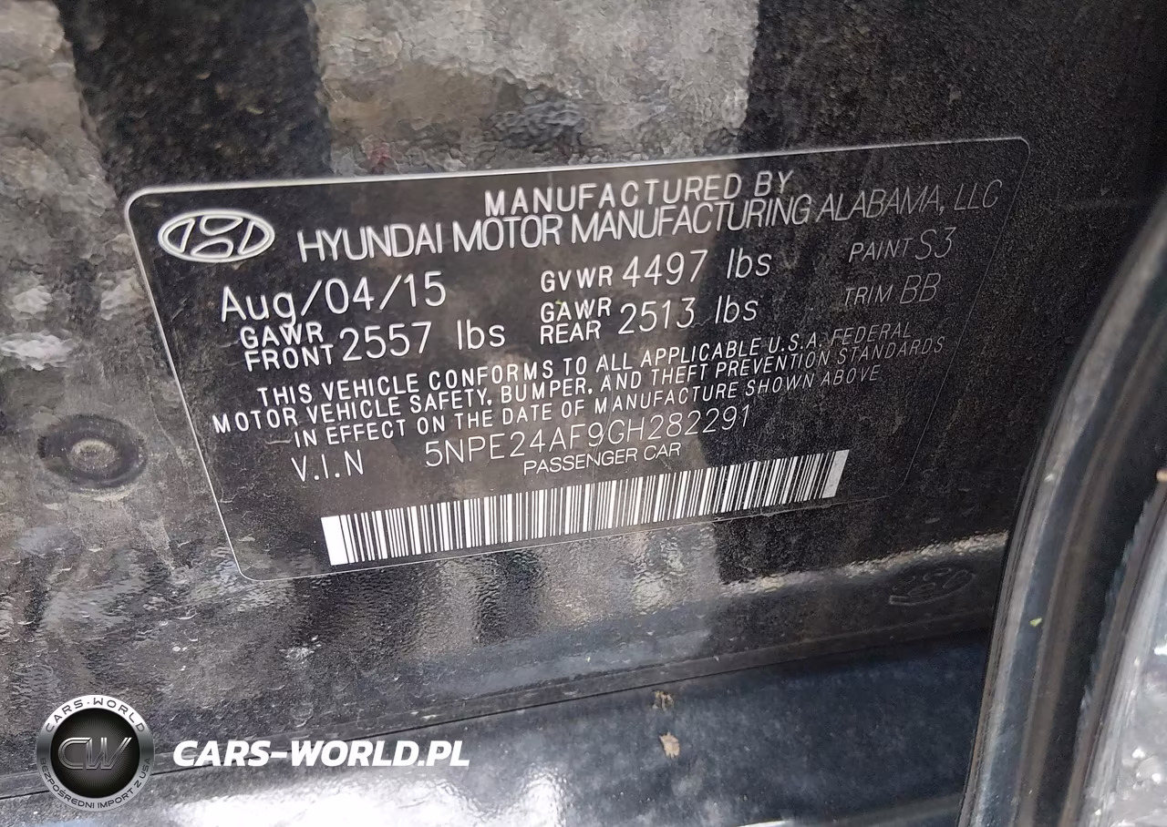 2016 Hyundai Sonata Se VIN:5NPE24AF9GH282291 - 9