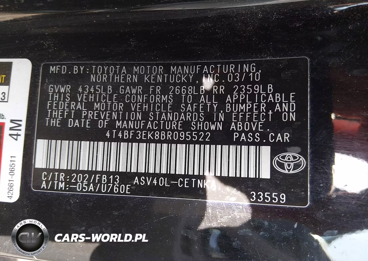 2011 Toyota Camry Le VIN:4T4BF3EK8BR095522 - 9