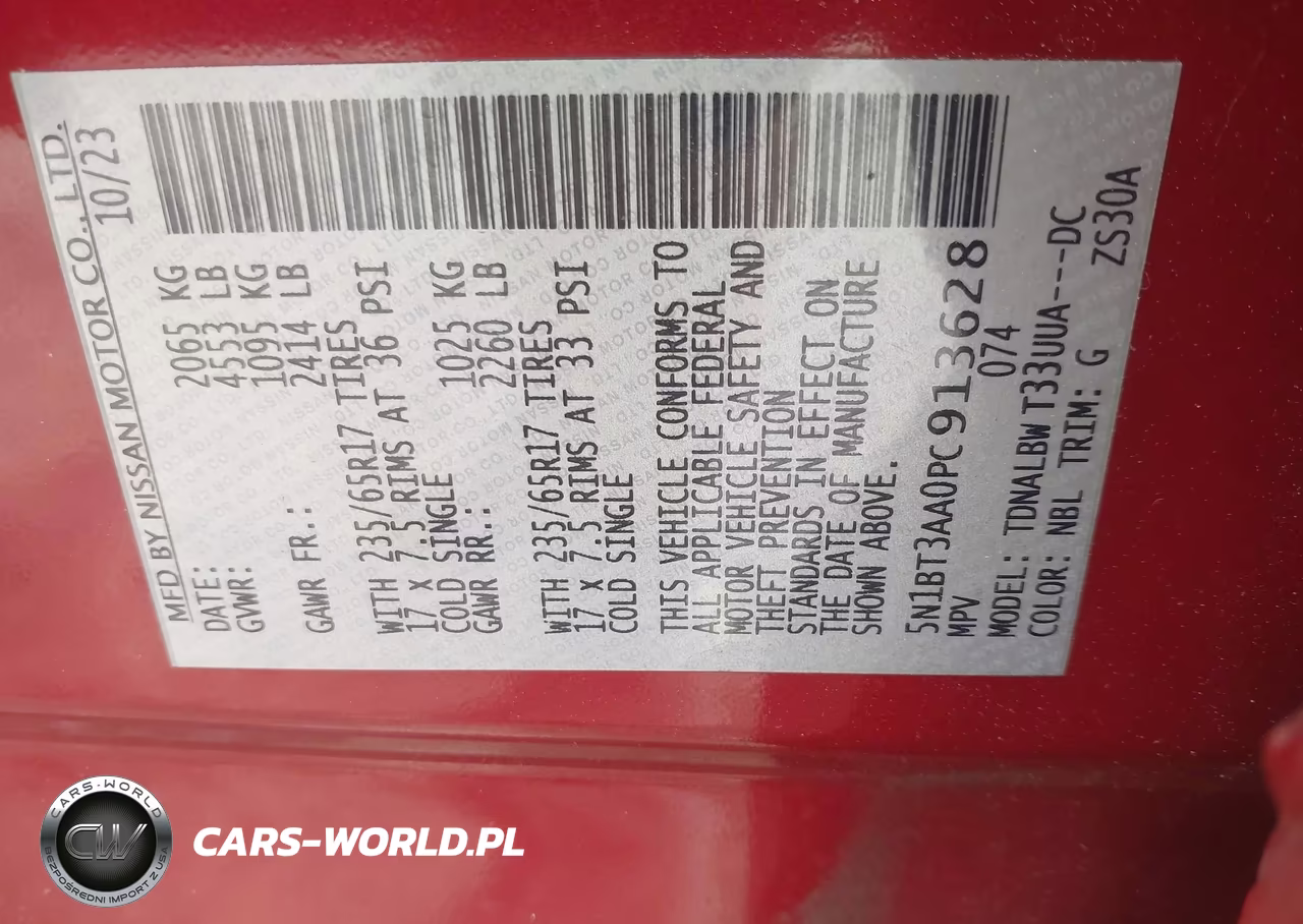 2023 Nissan Rogue S Fwd VIN:5N1BT3AA0PC913628 - 9