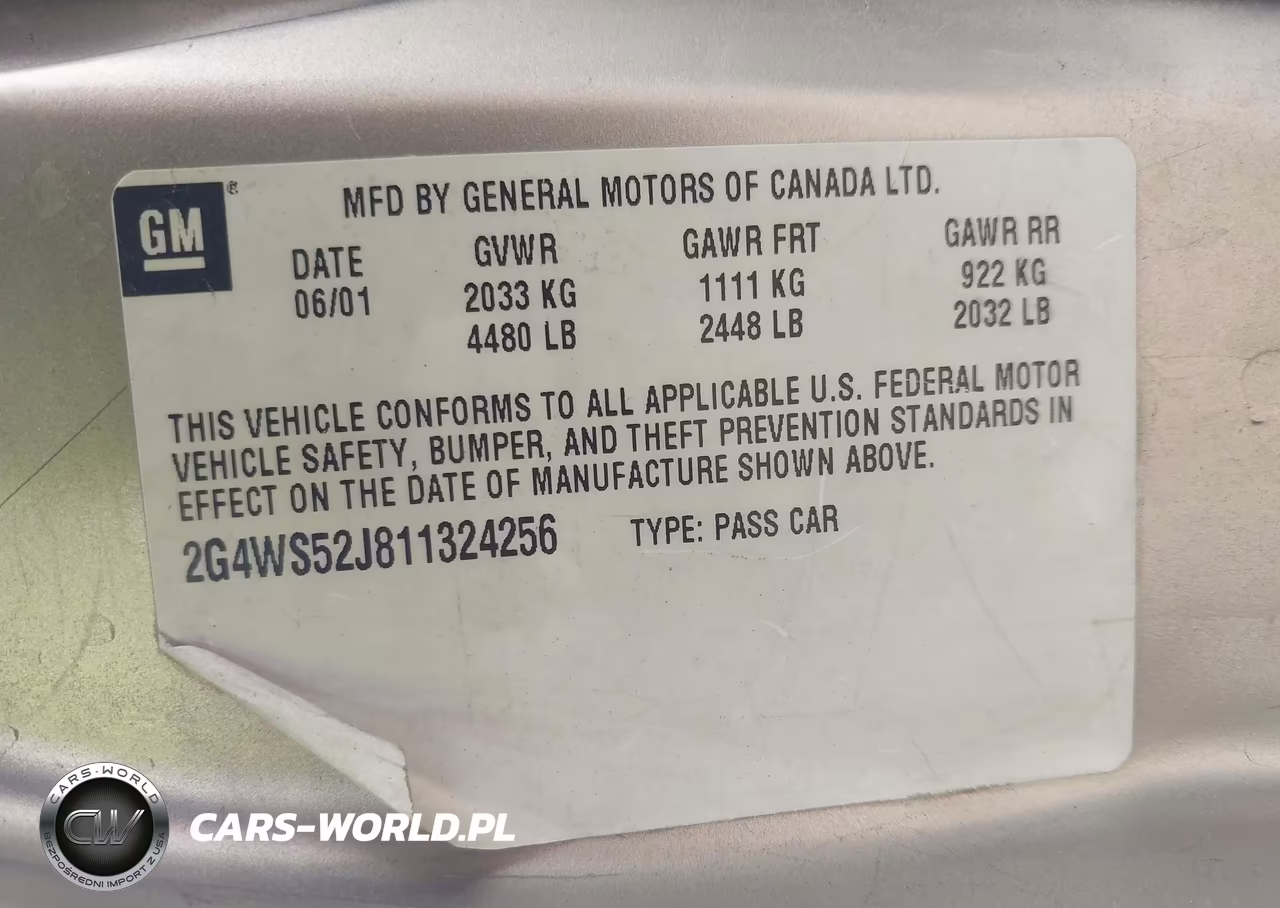 2001 Buick Century Custom VIN:2G4WS52J811324256 - 9