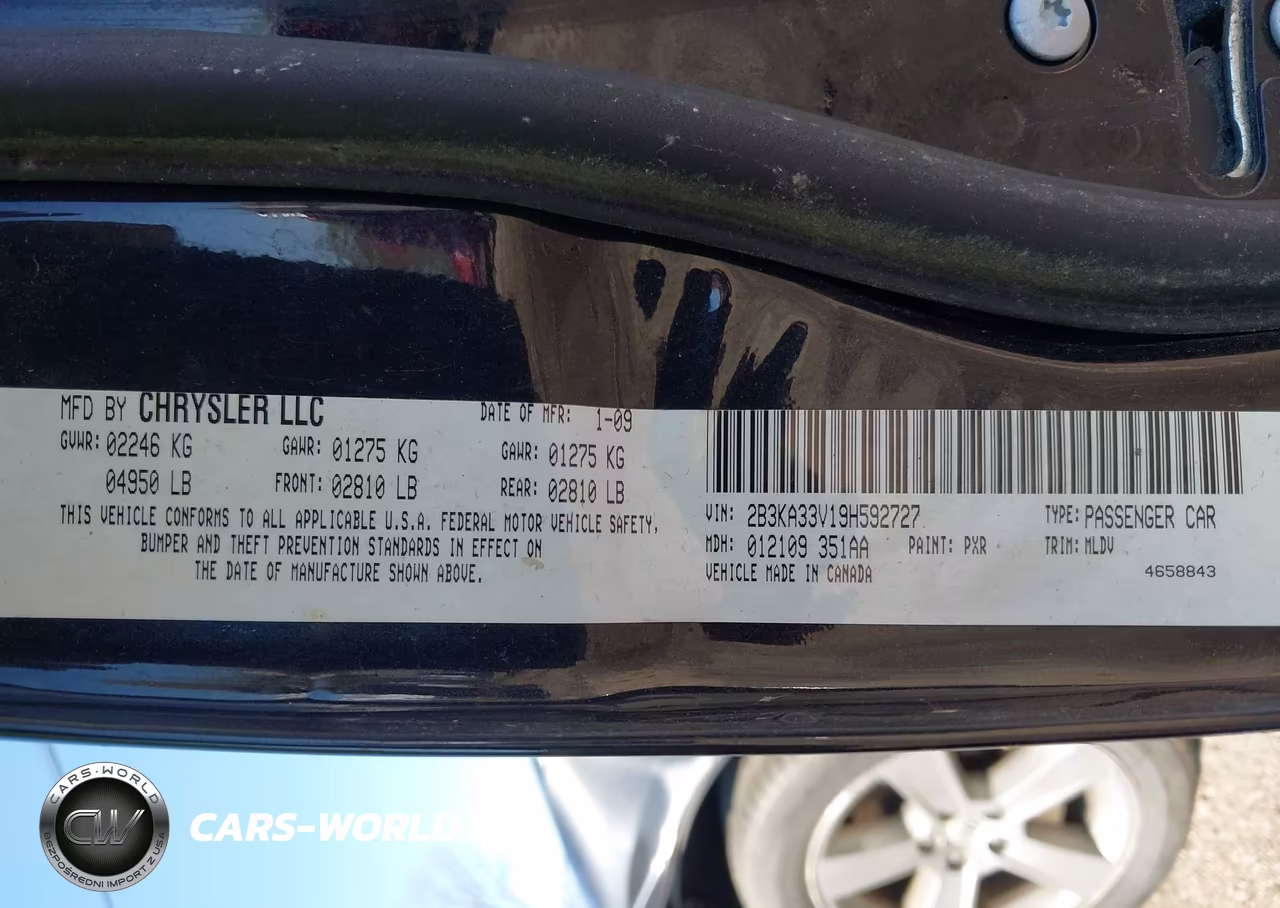 2009 Dodge Charger Sxt VIN:2B3KA33V19H592727 - 9