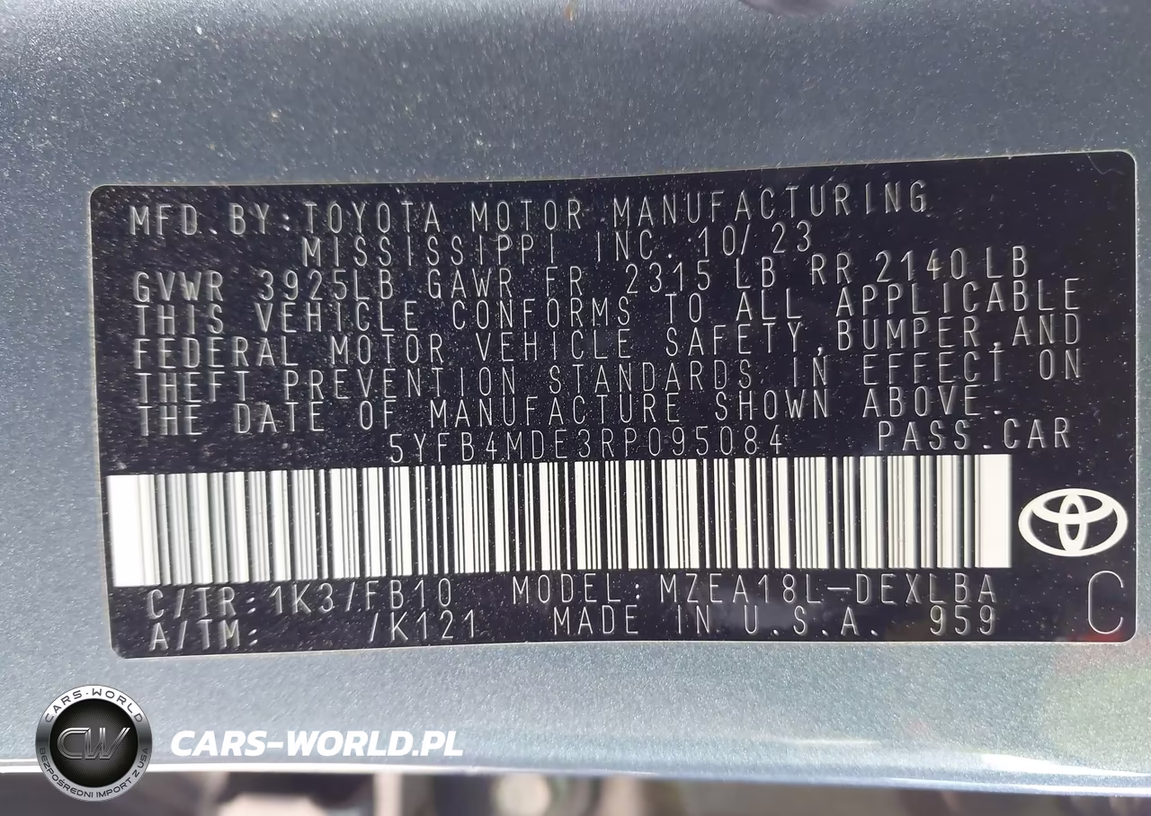 2024 Toyota Corolla Le VIN:5YFB4MDE3RP095084 - 9