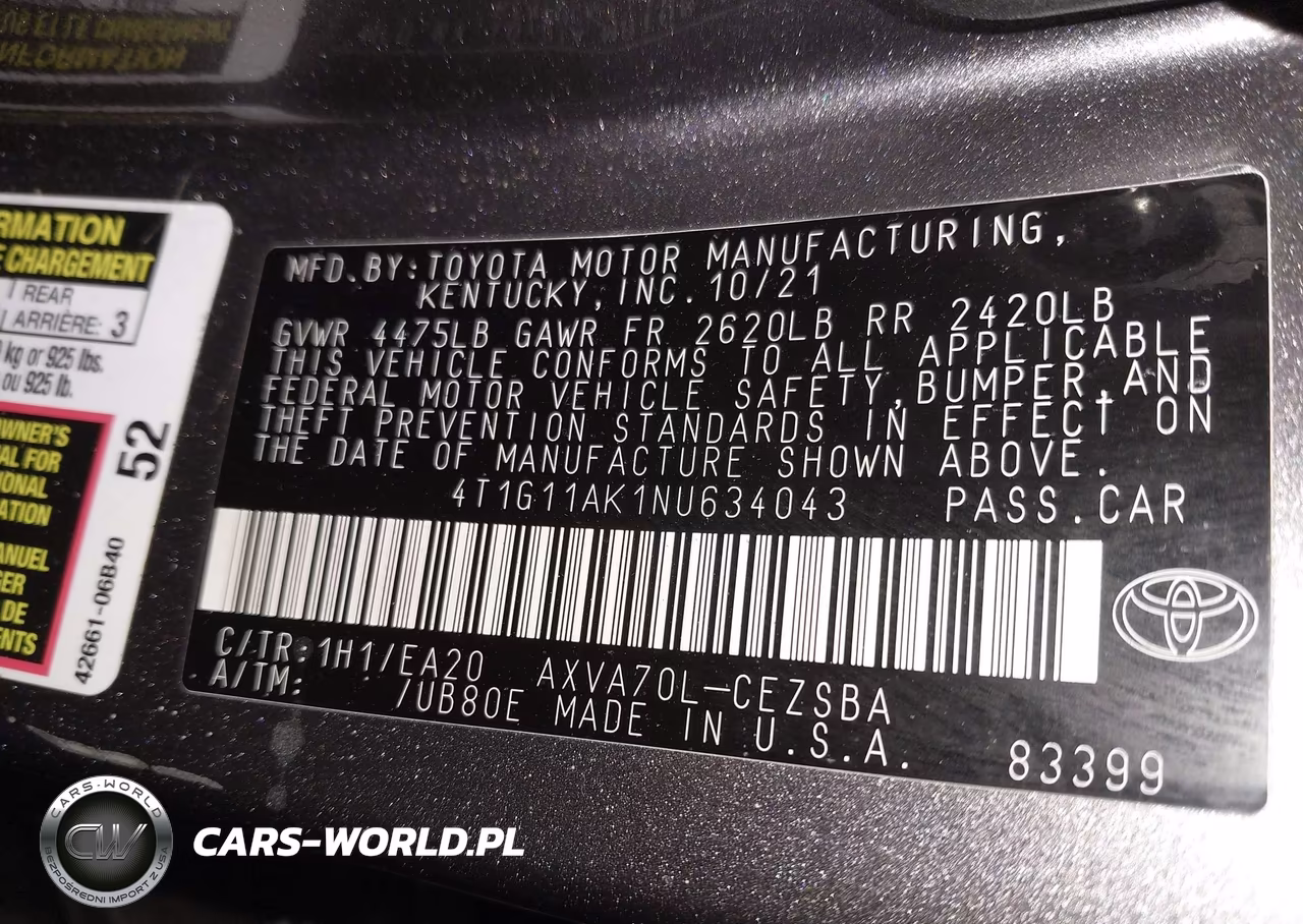 2022 Toyota Camry Se VIN:4T1G11AK1NU634043 - 9
