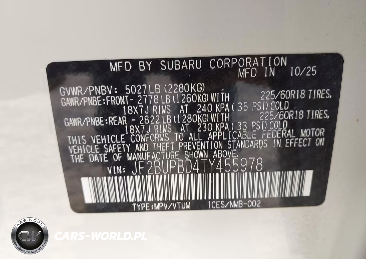 2026 Subaru Outback Premium VIN:JF2BUPBD4TY455978 - 9
