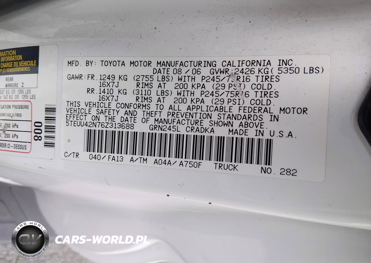 2006 Toyota Tacoma Base V6 VIN:5TEUU42N76Z313688 - 9