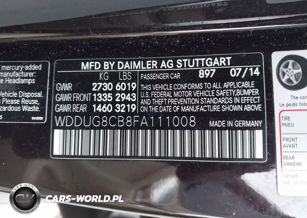 2015 Mercedes-Benz S 550 VIN:WDDUG8CB8FA111008 - 9
