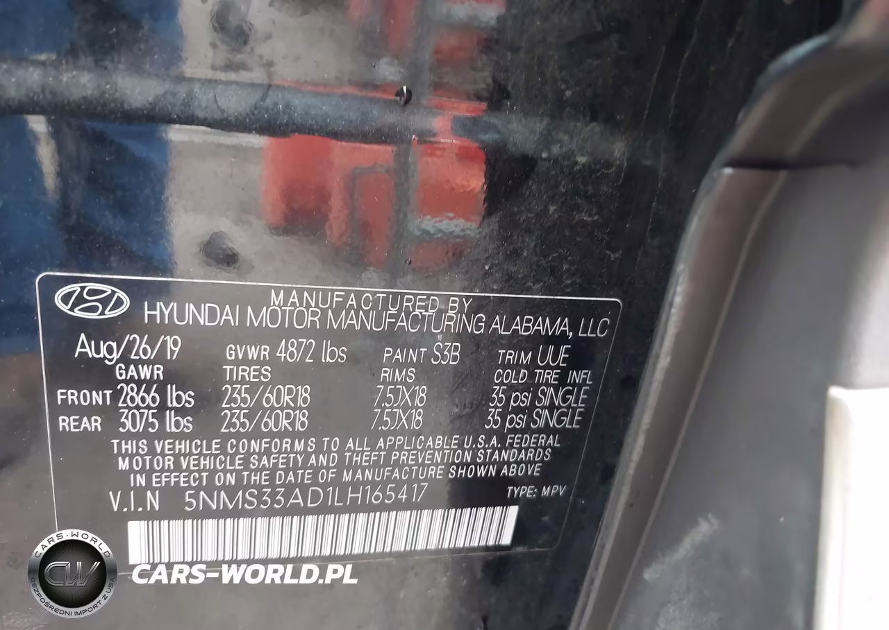 2020 Hyundai Santa Fe Sel VIN:5NMS33AD1LH165417 - 9