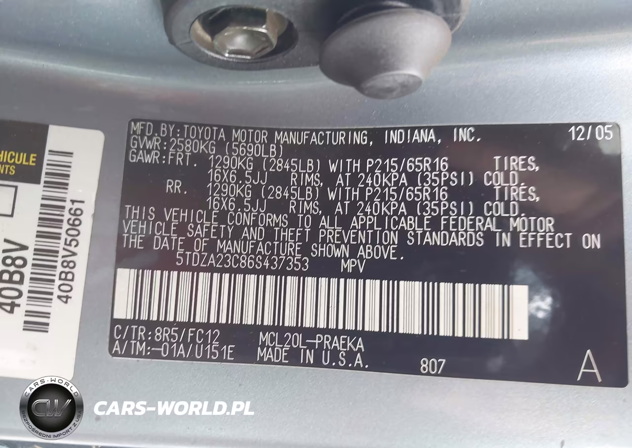 2006 Toyota Sienna Le VIN:5TDZA23C86S437353 - 9