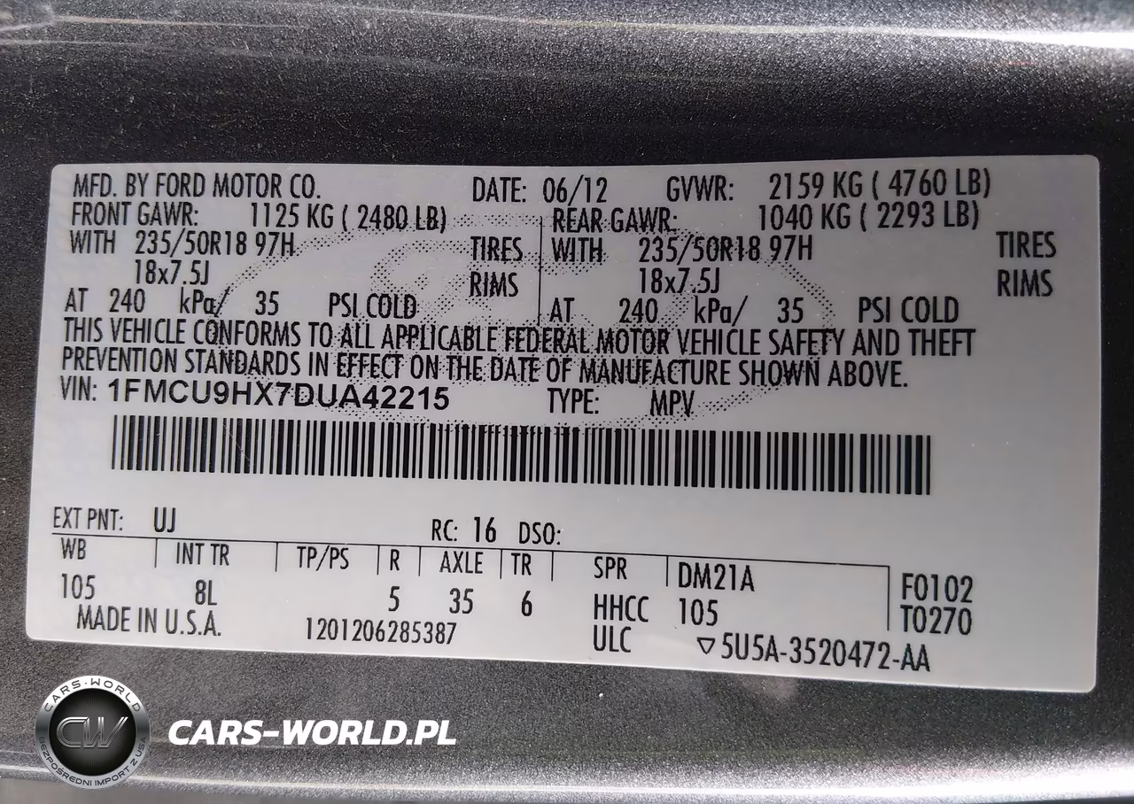 2013 Ford Escape Sel VIN:1FMCU9HX7DUA42215 - 9