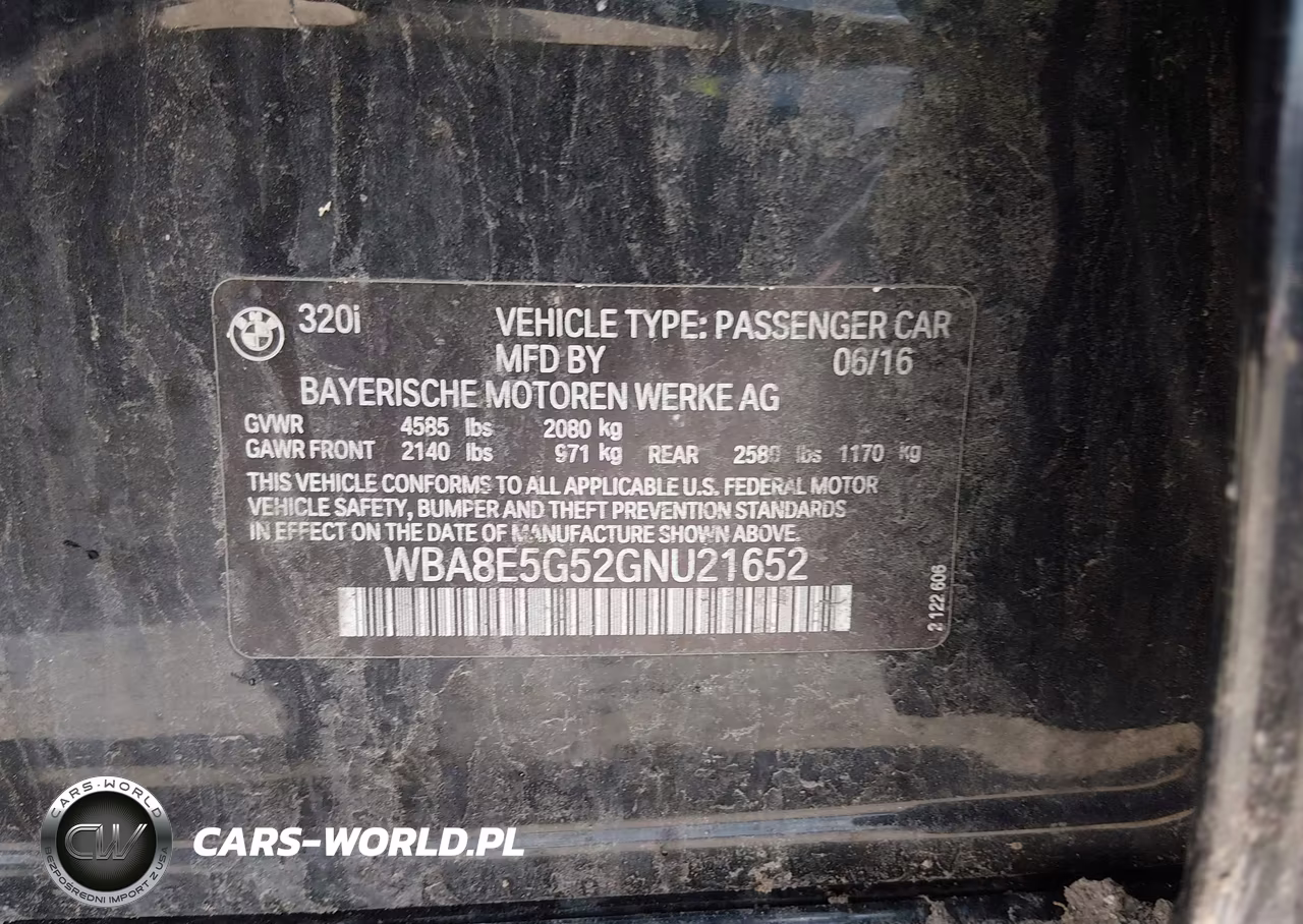 2016 BMW 320I xDrive VIN:WBA8E5G52GNU21652 - 9