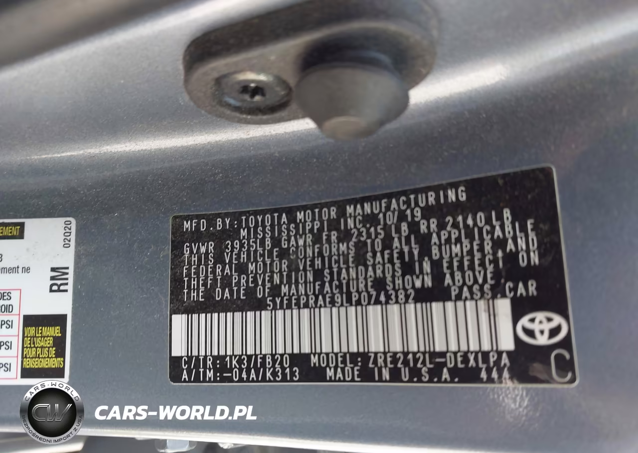 2020 Toyota Corolla Le VIN:5YFEPRAE9LP074382 - 9