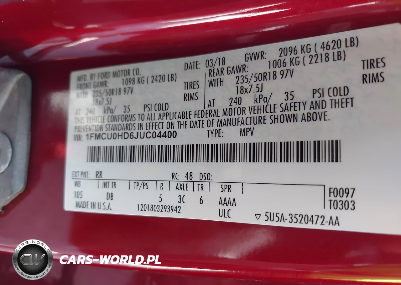 2018 Ford Escape Sel VIN:1FMCU0HD6JUC04400 - 9