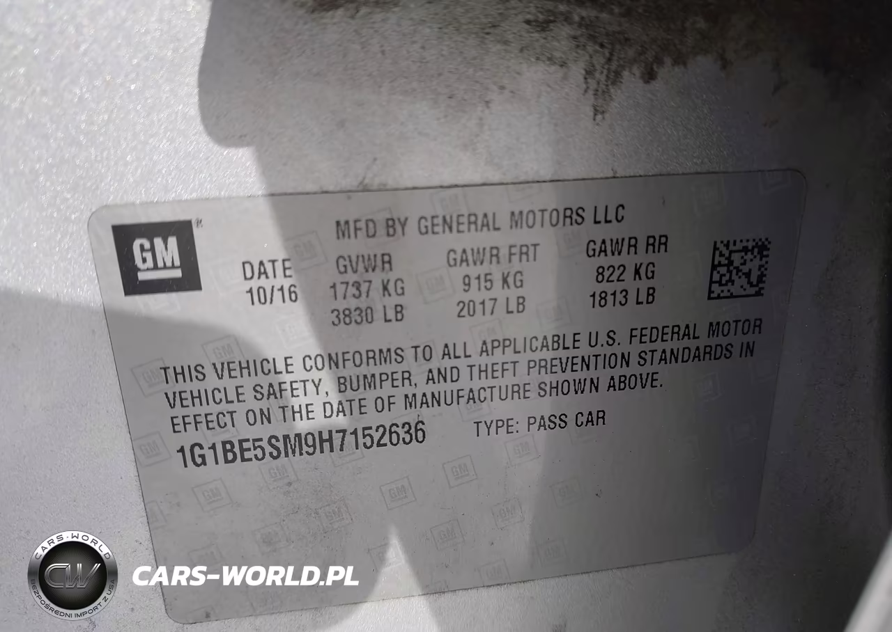 2017 Chevrolet Cruze Lt Auto VIN:1G1BE5SM9H7152636 - 9