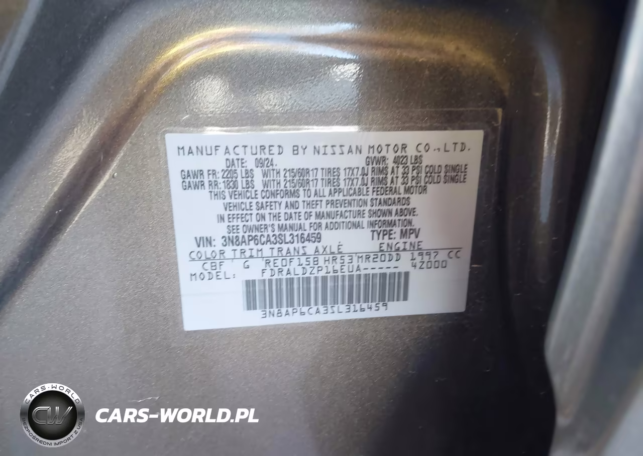 2025 Nissan Kicks Sv Fwd VIN:3N8AP6CA3SL316459 - 9