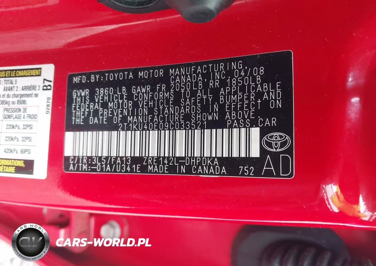 2009 Toyota Matrix VIN:2T1KU40E09C033521 - 9