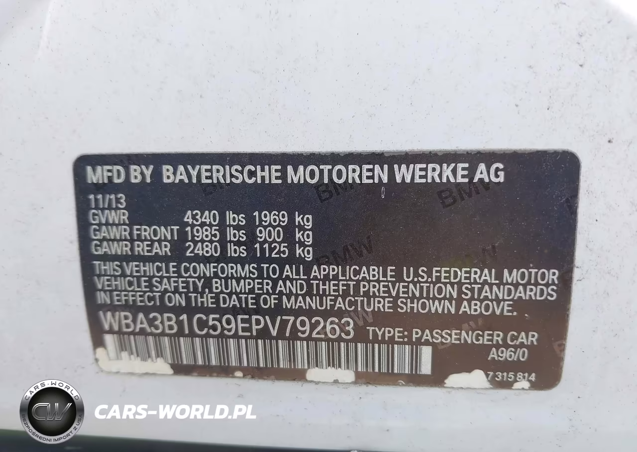 2014 BMW 320I VIN:WBA3B1C59EPV79263 - 9