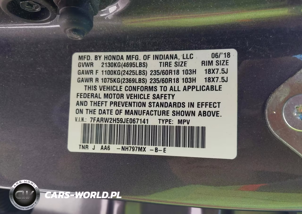 2018 Honda Cr-V Ex VIN:7FARW2H59JE067141 - 9