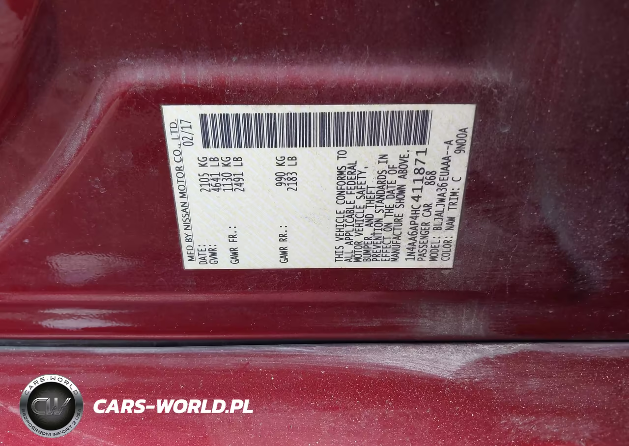 2017 Nissan Maxima 3.5 Sv VIN:1N4AA6AP4HC411871 - 9