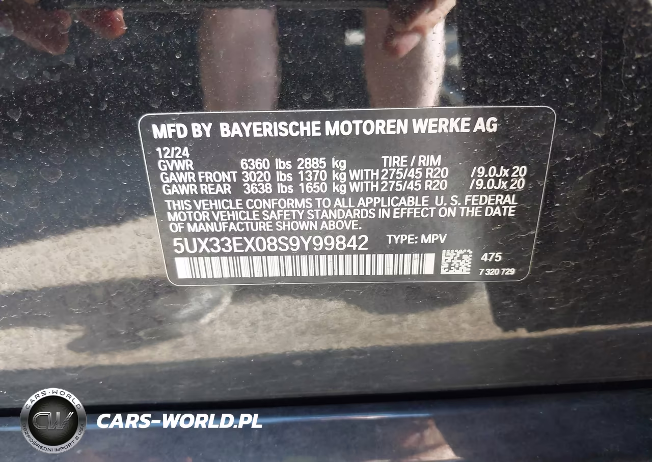 2025 BMW X6 xDrive40I VIN:5UX33EX08S9Y99842 - 9