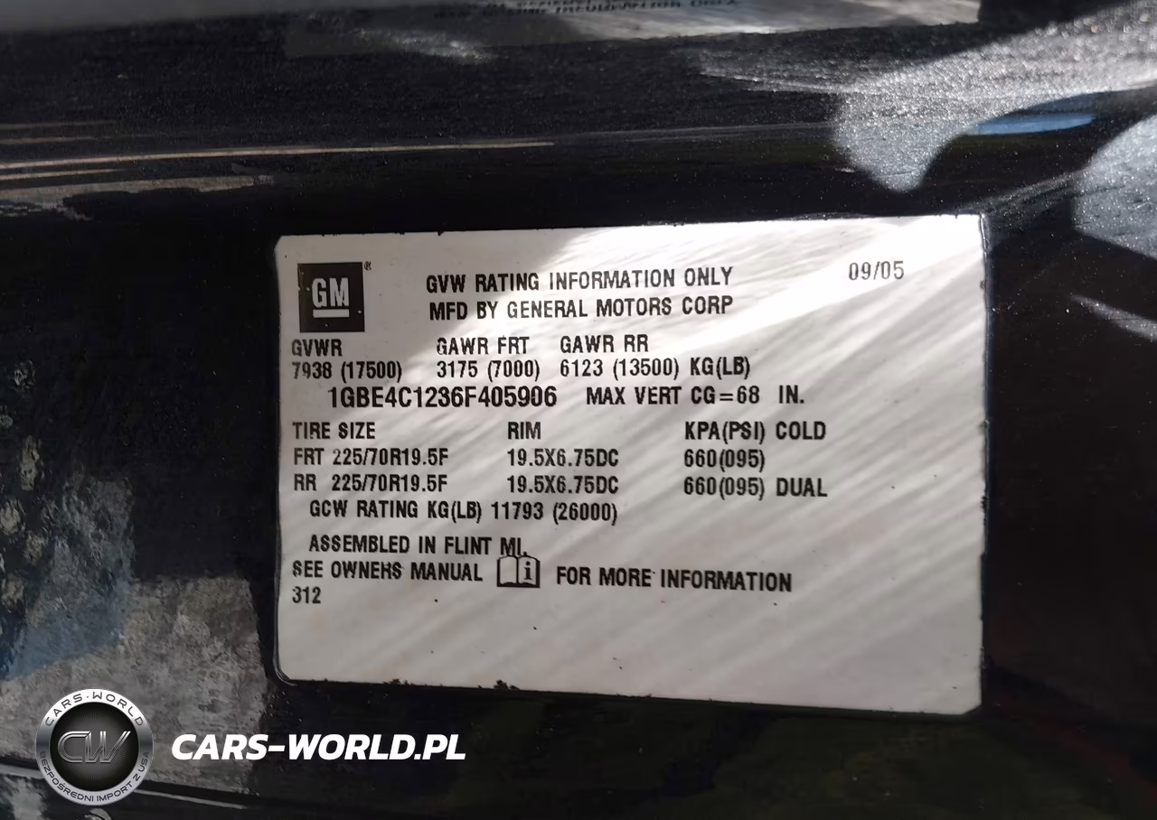 2006 Chevrolet Cc4500 VIN:1GBE4C1236F405906 - 9