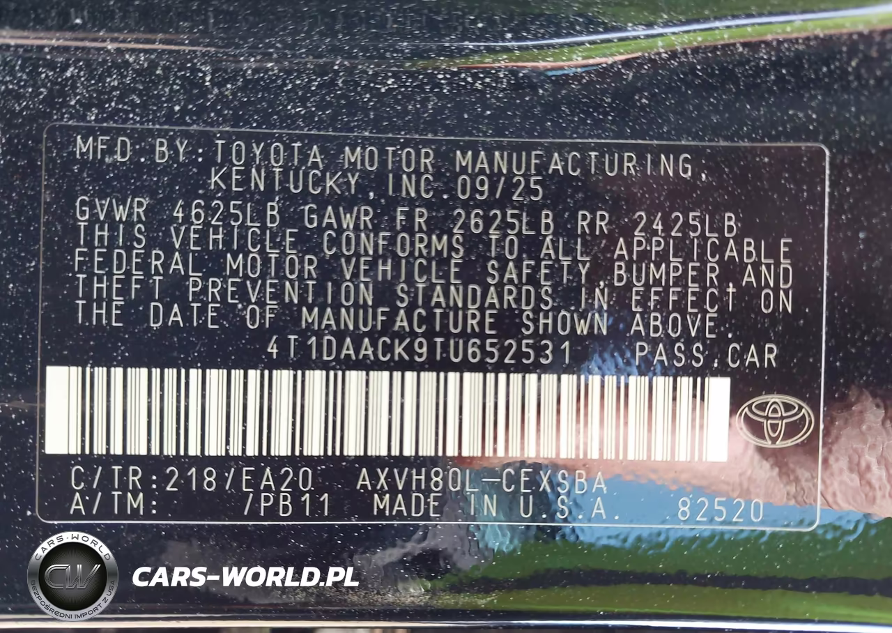 2026 Toyota Camry Se VIN:4T1DAACK9TU652531 - 9