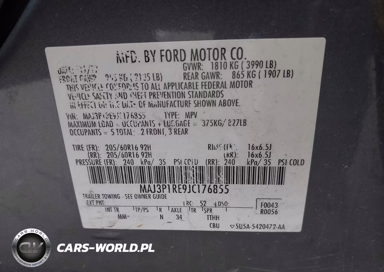 2018 Ford Ecosport S VIN:MAJ3P1RE9JC176855 - 9