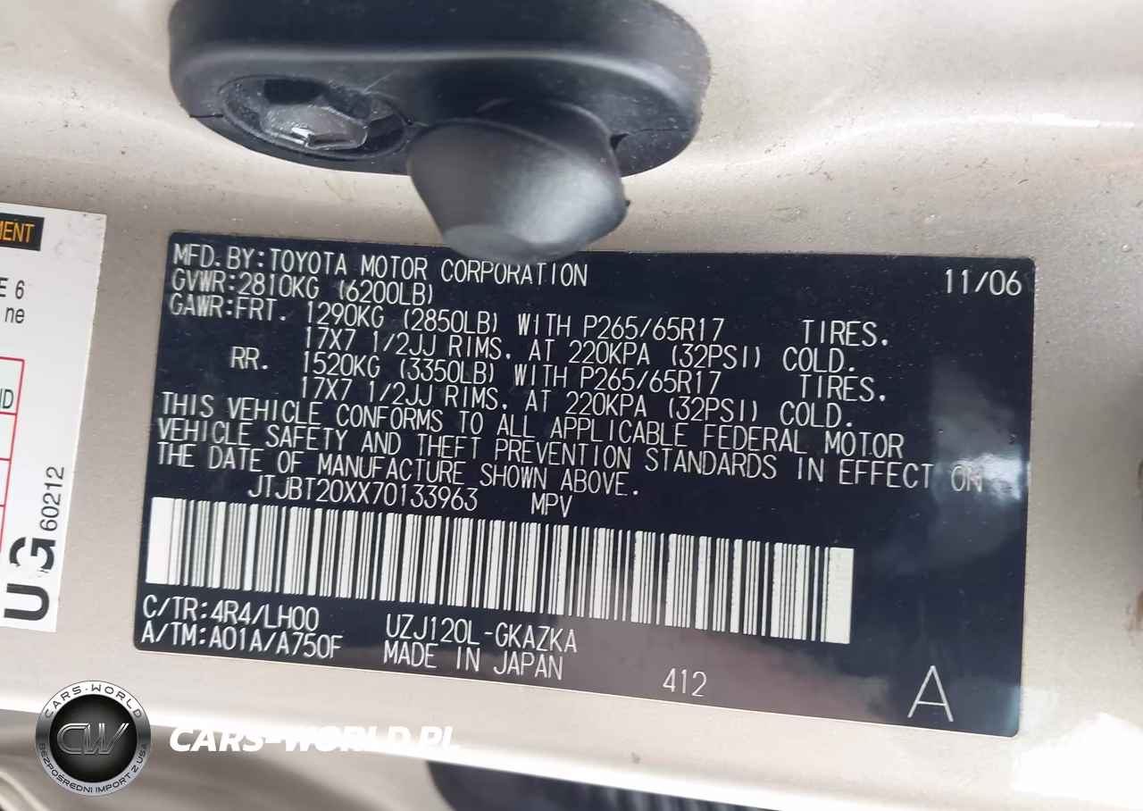 2007 Lexus Gx 470 VIN:JTJBT20XX70133963 - 9